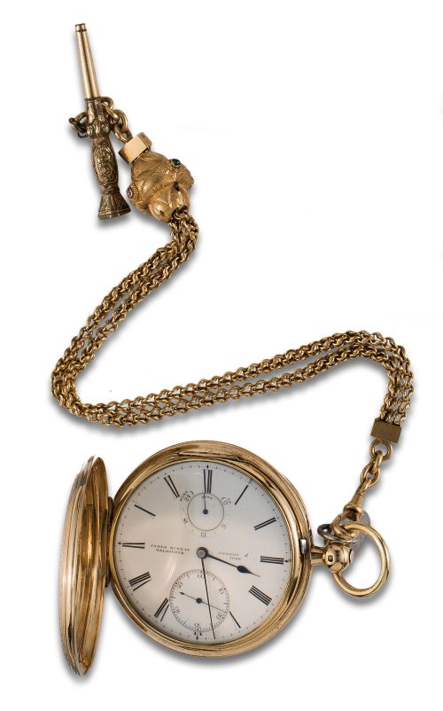 RELOJ DE BOLSILLO SABONETA EN ORO CON LEONTINA