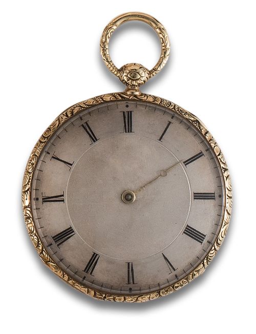 RELOJ DE BOLSILLO LEPINE EN ORO AMARILLO CON ESFERA EN PLAT