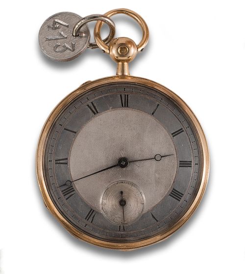 RELOJ DE BOLSILLO LEPINE EN ORO AMARILLO Y ESFERA EN PLATA