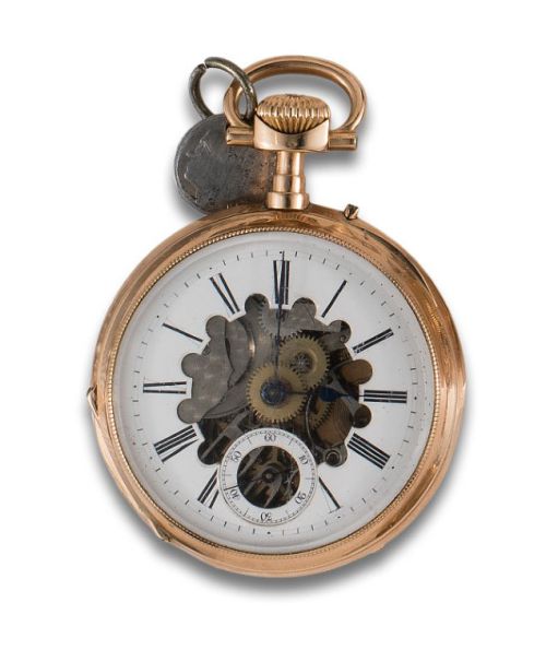 RELOJ LEPINE ESQUELETO DE ORO.