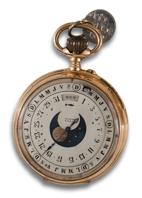RELOJ LEPINE CON CALENDARIO LUNAR EN ORO