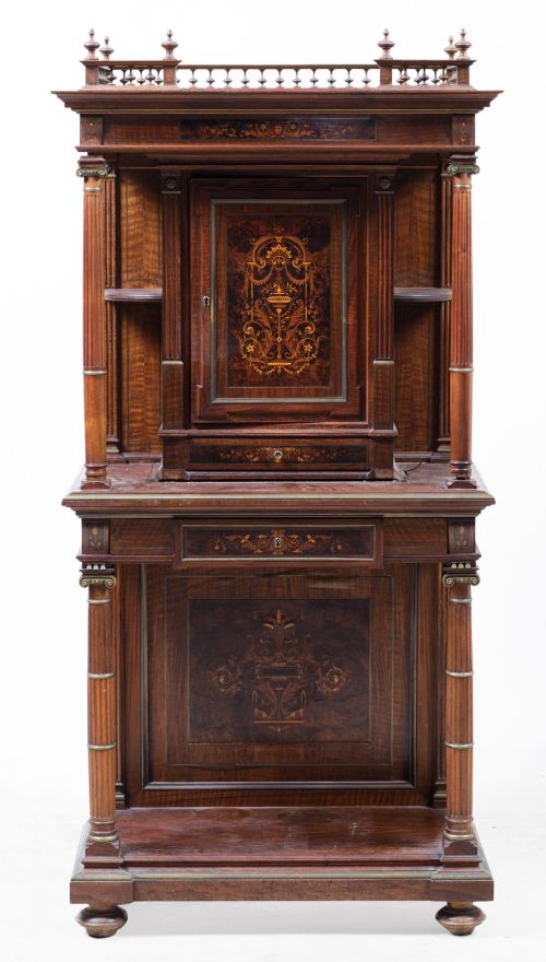 Mueble de dos cuerpos, posiblemente italiano, ffs. S. XIX