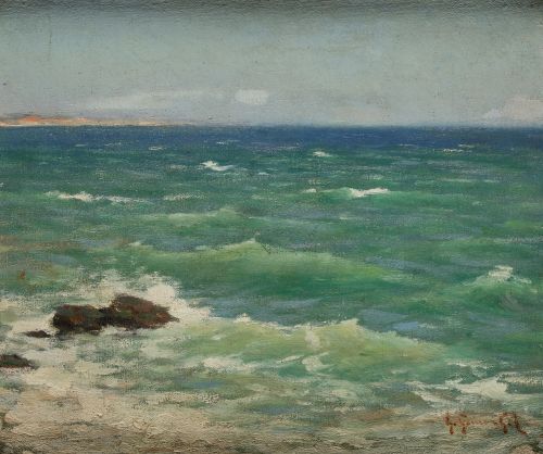 GUILLERMO GÓMEZ GIL, "Marina", Óleo sobre lienzo