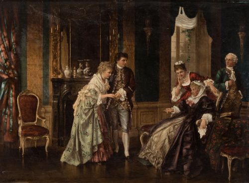 OTTO WIHELM ERDMANN, "Visita en interior palaciego" y "Pres