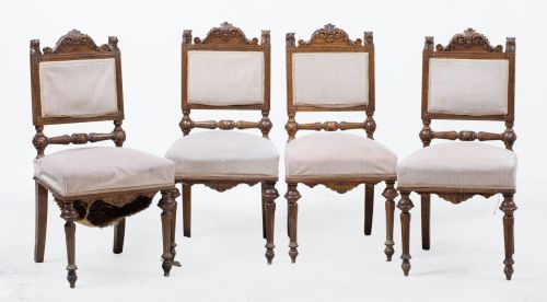 Cuatro sillas alfonsinas, España, ffs. S. XIX