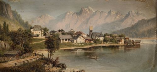 C. TICCINO , "Vista de Grein y el Danubio" y "Vista de Zell
