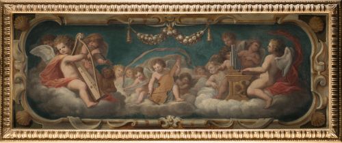 ESCUELA ESPAÑOLA, "Friso con ángeles músicos y cantores",