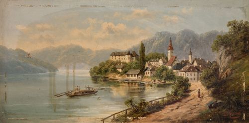C. TICCINO , "Vista de Grein y el Danubio" y "Vista de Zell
