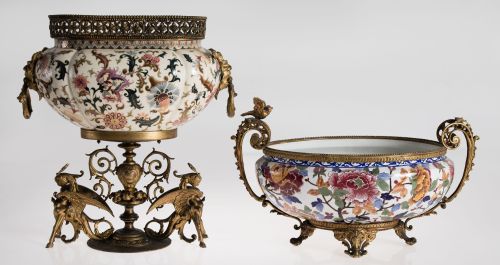 Lote de dos centros de mesa