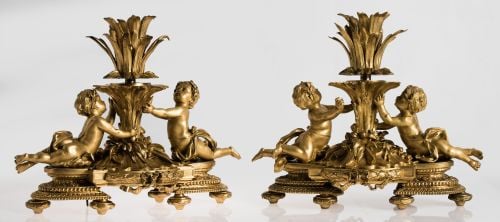 HENRI PICARD (Francia, act. 1840 - 1890), Pareja de centros