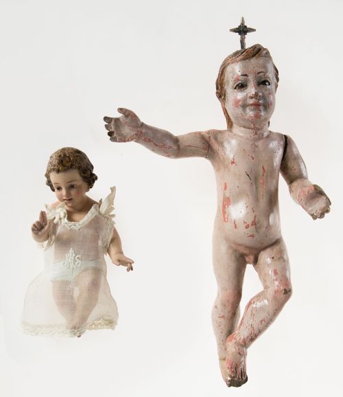 ESCUELA ESPAÑOLA , "NIño Jesús", Escultura de madera tallad