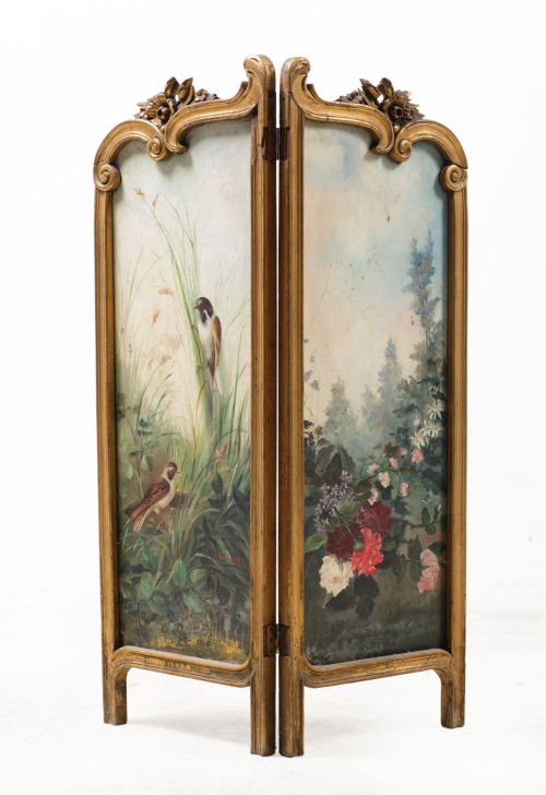 Biombo alfonsino de dos hojas, Españ, 1891