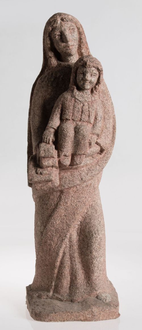 ESCUELA ESPAÑOLA, "Virgen del Carmen", Escultura de granit