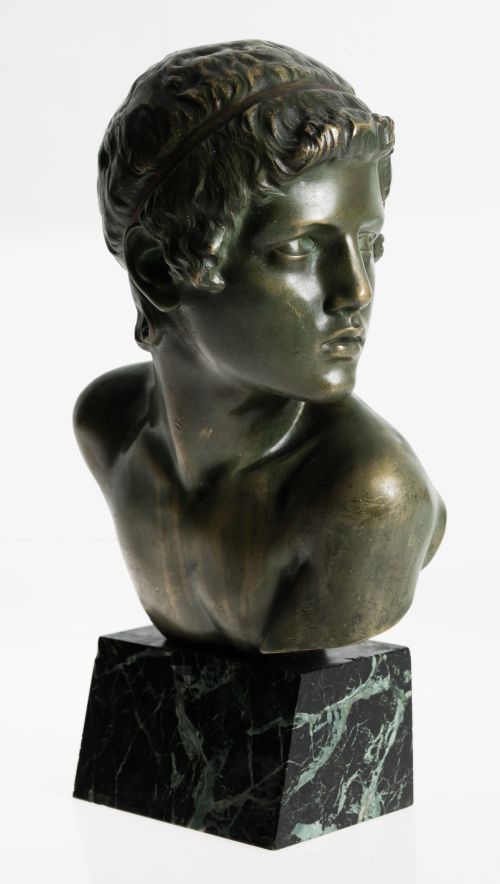 CONSTANT AMBROISE ROUX, "Aquiles joven", Escultura de bronc