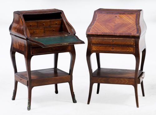 Pair of Louis XV style ladies&#39; desks, France, 20th century
