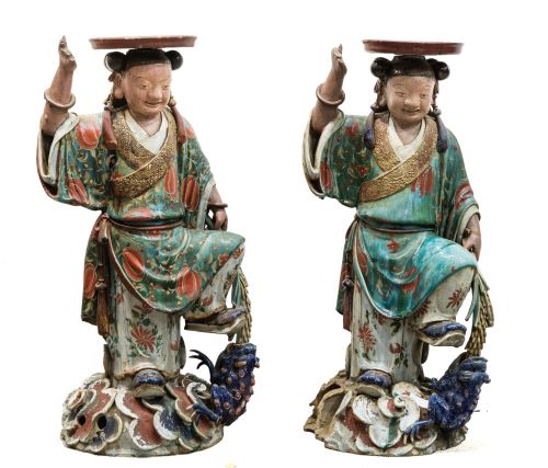 Pareja de pedestales, China, S.XIX