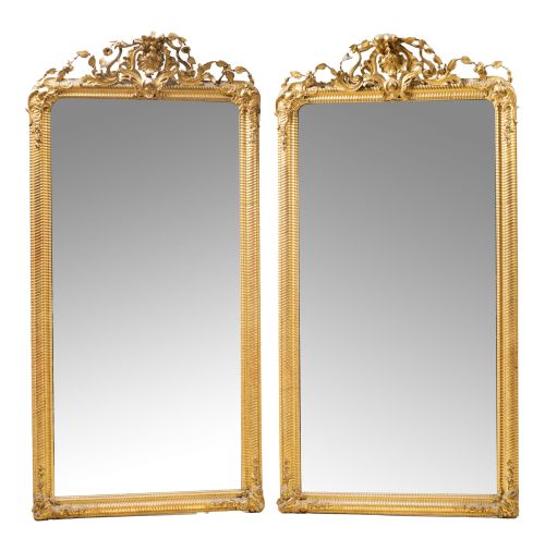 Pair of Elizabethan mirrors, Spain, 19th century