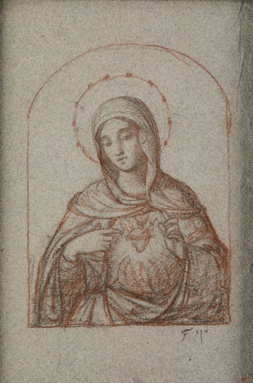 FEDERICO DE MADRAZO Y KUNTZ, "Sagrado Corazón de María", Lá