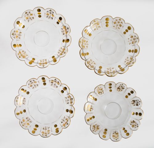 Cuatro platos de cristal, Francia, S.XIX