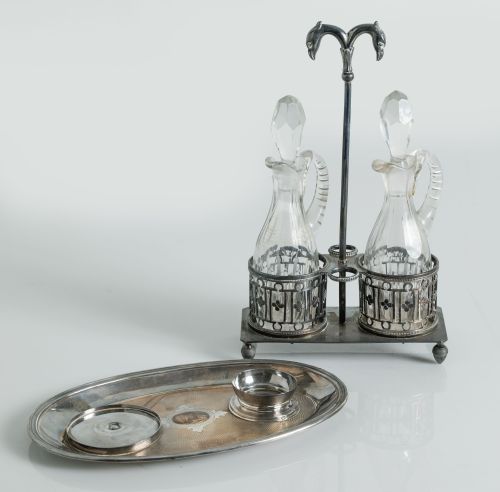 Receipt for vinegar cruets in Spanish silver with Madrid Vi