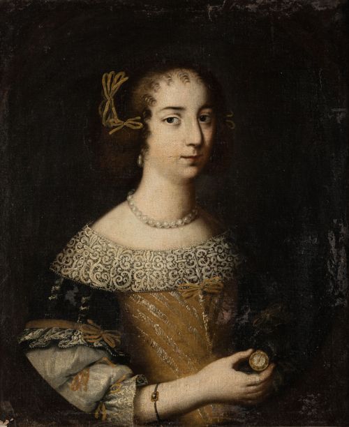 ESCUELA ITALIANA, "Retrato de la princesa Savelli", Óleo s