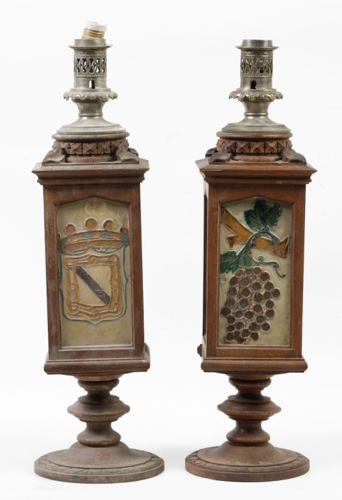 Pareja de lámparas alfonsinas, España, c. 1900