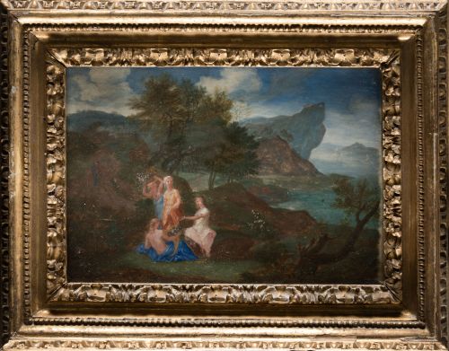 SEGUIDOR DE NICOLAS POUSSIN, "Ofrenda a Ceres", Gouache sob