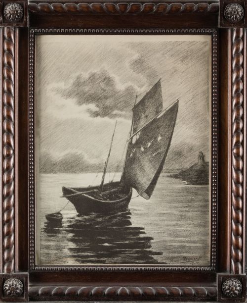 RAFAEL  IZQUIERDO, "Marina", 1904, Carboncillo sobre papel.