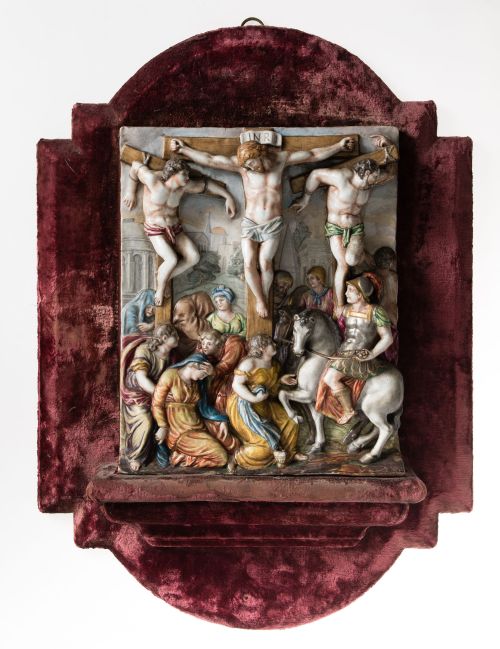 "Calvario", posiblemente manufactura Capodimonte, Nápoles,