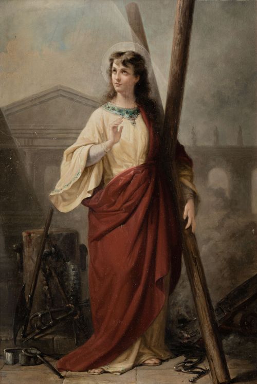 CESARE MARIANI, "Santa Eulalia", 1889, Óleo sobre tabla.