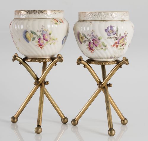 Pareja de cache-pots de porcelana estilo Samson, Francia, S