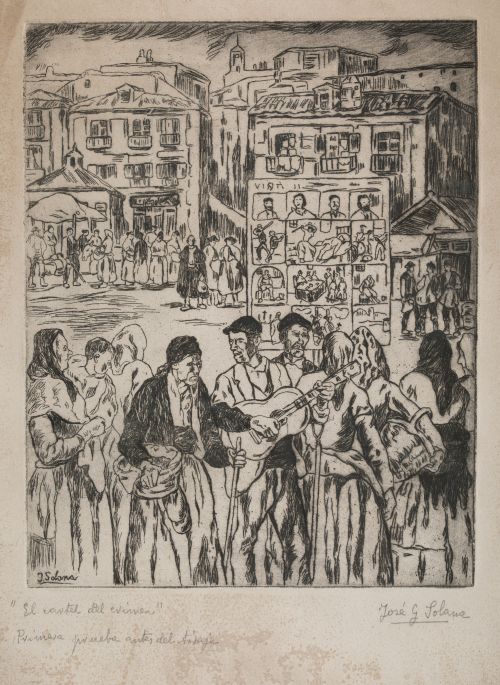 JOSÉ GUTIÉRREZ SOLANA, “El ciego de los romances. El cartel