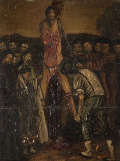 JOSÉ GUTIÉRREZ SOLANA, “Suplicio chino”, 1915-17, Óleo sobre tabla