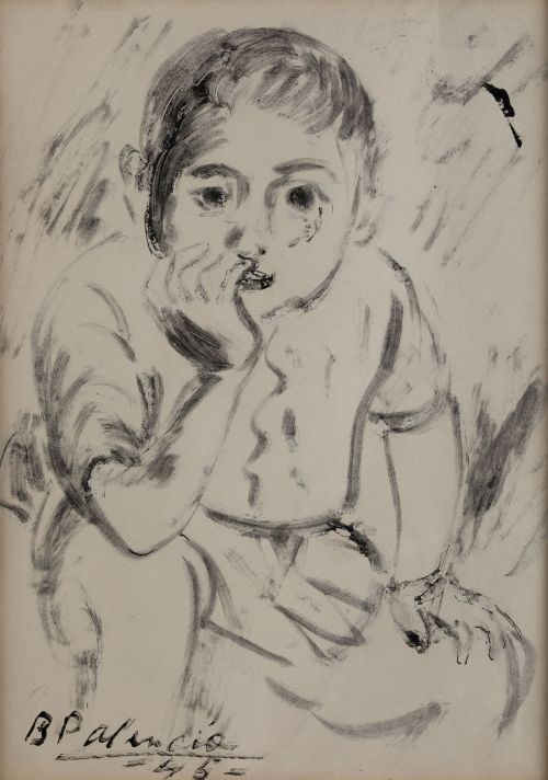 BENJAMÍN PALENCIA, "Niño de Vallecas", 1945, Tintas sobre p