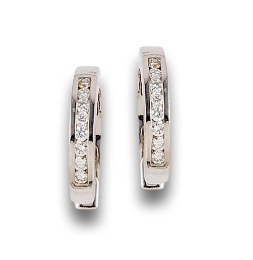 PENDIENTES CRIOLLAS DIAMANTES Y ORO BLANCO