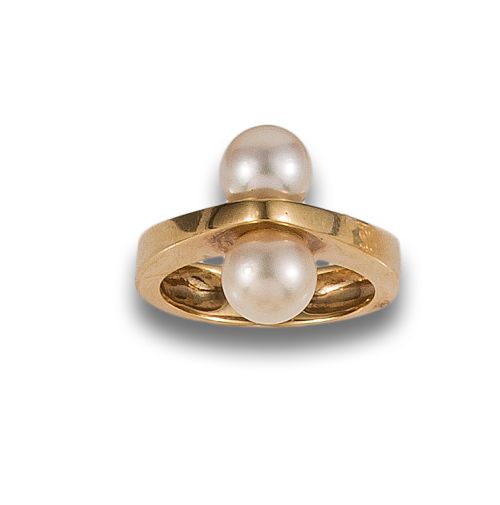 SORTIJA DE PERLAS EN ORO AMARILLO