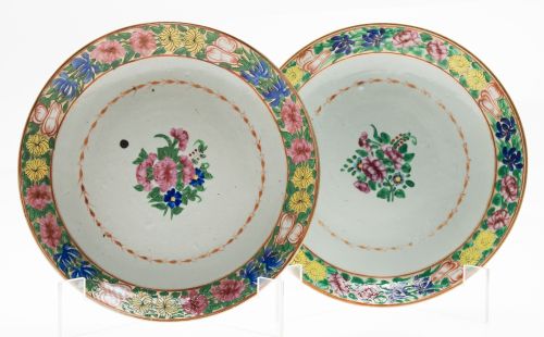 Pareja de platos Familia Rosa siguiendo modelos del siglo X