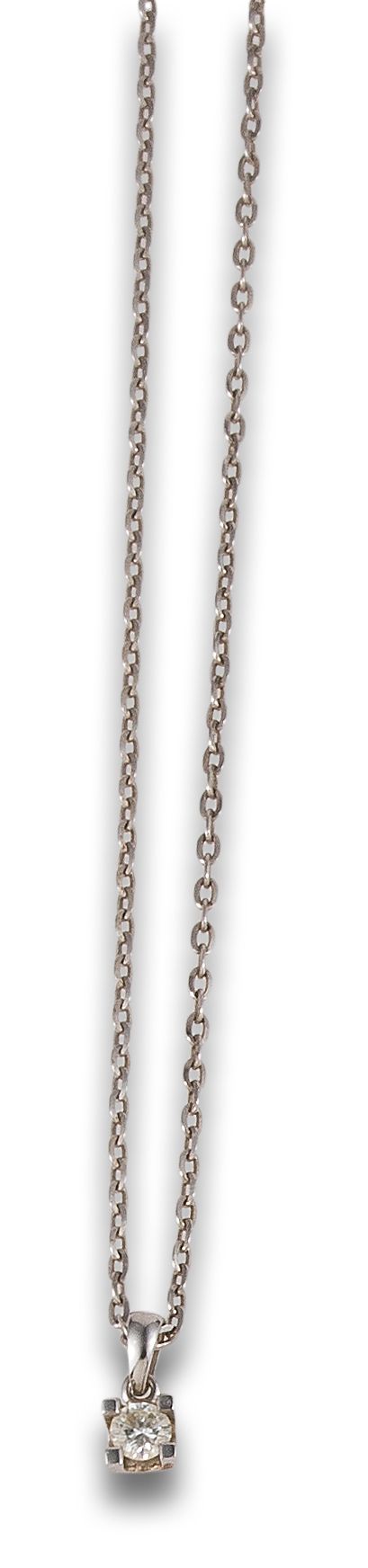 COLGANTE DE DIAMANTE EN ORO BLANCO CON CADENITA
