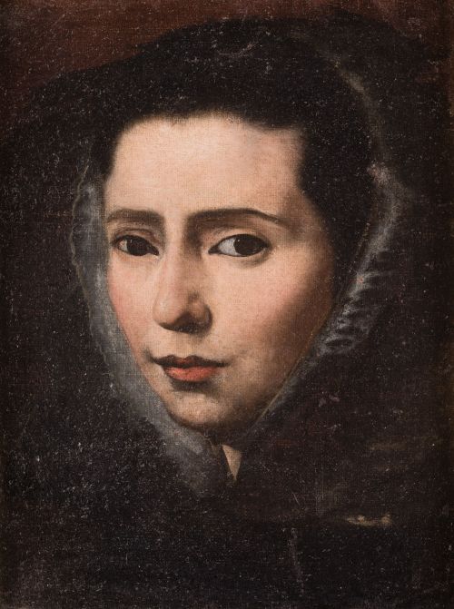  ESCUELA ESPAÑOLA, "Retrato de dama", Óleo sobre lienzo