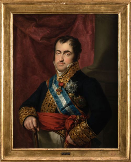 ESCUELA ESPAÑOLA , "Retrato del rey Fernando VII", Óleo sob