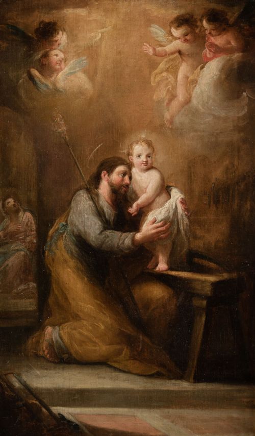 MARIANO  SALVADOR MAELLA, "San José", h. 1800-1810, Óleo so
