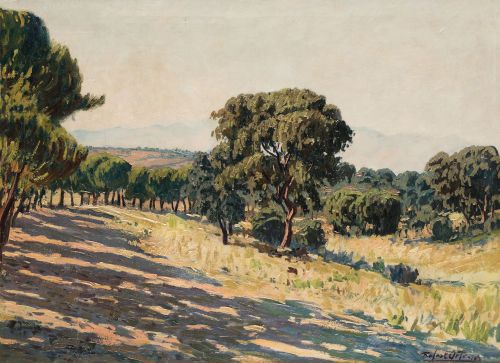 RAFAEL ORTEGA, "Casa de Campo, Madrid", Óleo sobre lienzo