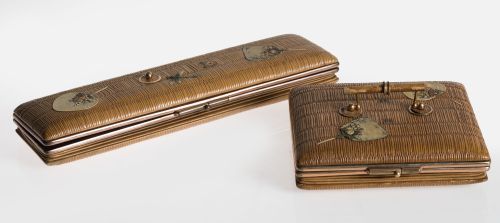 Cartera de mano y estuche para guantes, c.1900