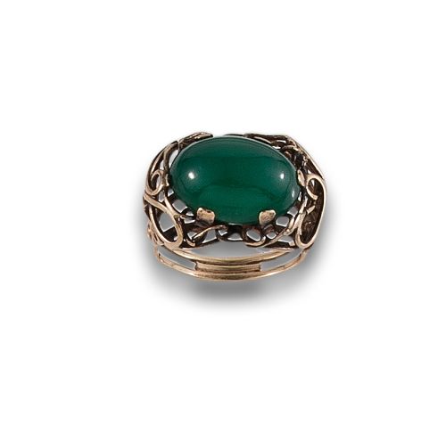 SORTIJA DE ORO CON CRISOPRASA