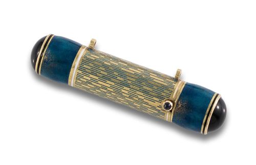 1920s LIPSTICK CASE IN GOLD AND ENAMEL