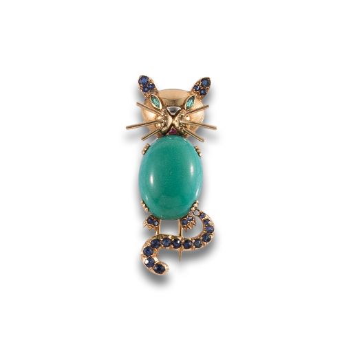 ALFILER GATO CON ZAFIROS, ESMERALDAS 