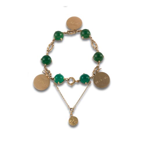 PULSERA DE ORO CON CRISOPRASAS