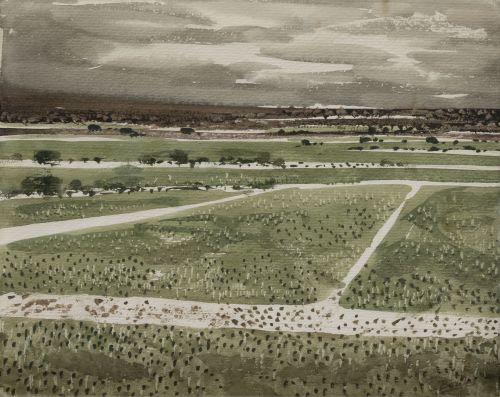 JOSÉ BEULAS RECASENS, "Paisaje", Acuarela sobre papel