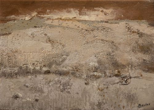 JOSÉ BEULAS RECASENS, "Paisaje aragonés", Óleo sobre lienzo