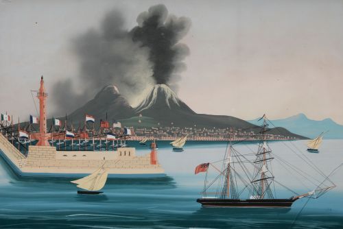 ESCUELA NAPOLITANA , "Erupción del Vesubio 24 de abril de 1